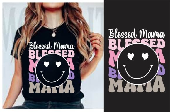 Blessed Mama Retro PNG T-Shirt Design