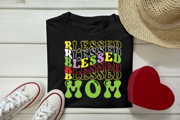Blessed Mom Retro Design Graphics
