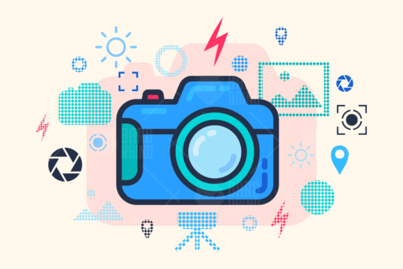 Camera Concept Illustration: Graphics and Illustrations for Creative Projects