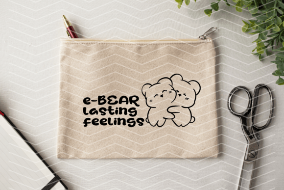 Cute Couple Bears with Typography Graphics