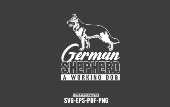 German Shepherd a Working Dog Graphics and Print Templates