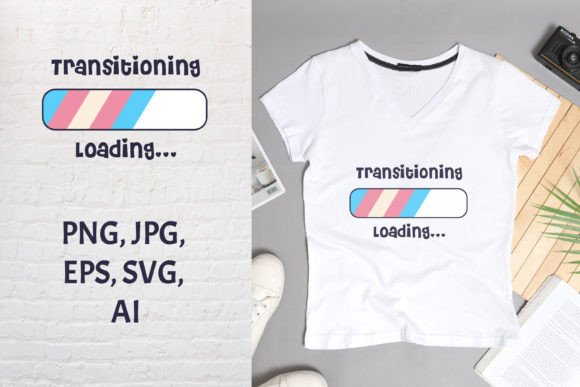 Loading Bar with Transgender Flag Colors Graphics